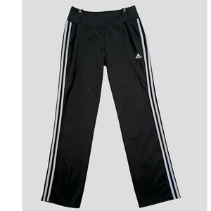 Adidas Track Pants Three Stripe Women S Black Activewear Yoga Gym Pull On